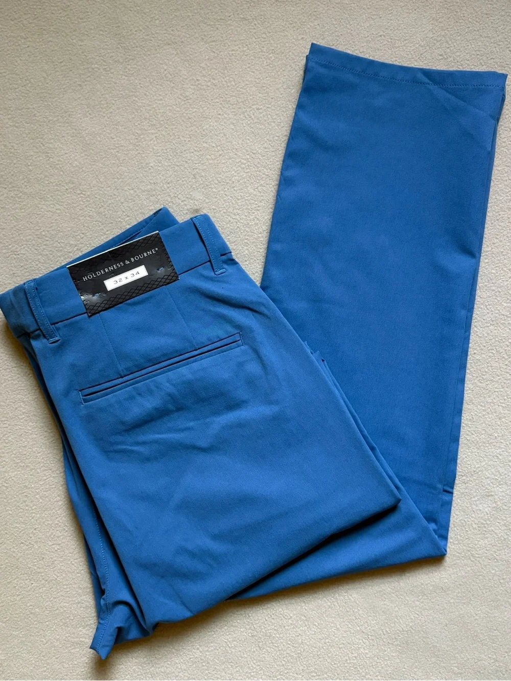 Holderness & Bourne Men's 32x34 The Garvey Tech Performance Pants Blue Stretchy